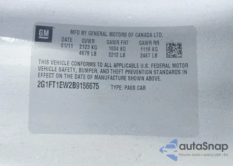 2011 Chevrolet Camaro 2Ss z USA, uszkodzony, nr VIN 2G1FT1EW2B9156675